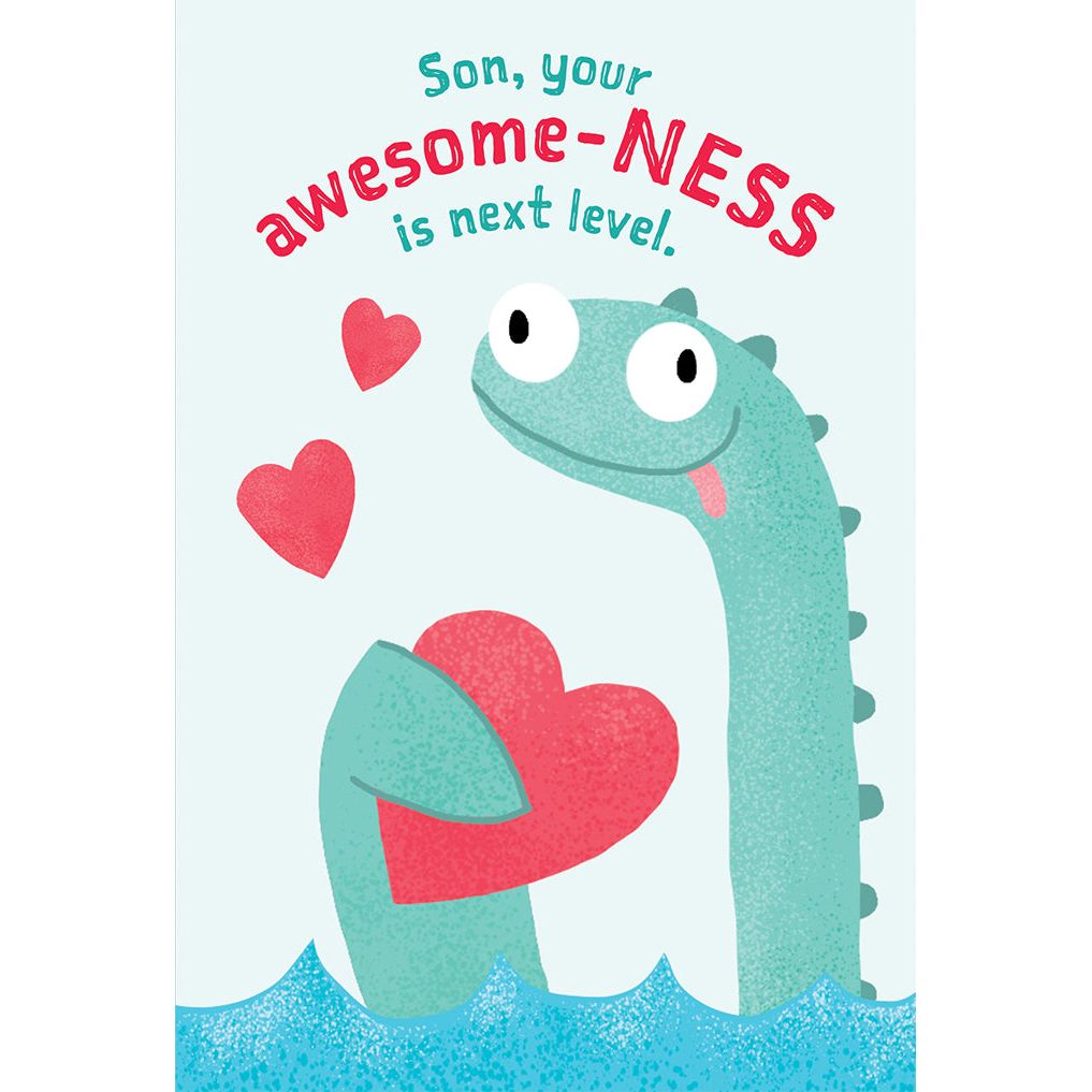 Lochness Monster Valentine's Day Card Son